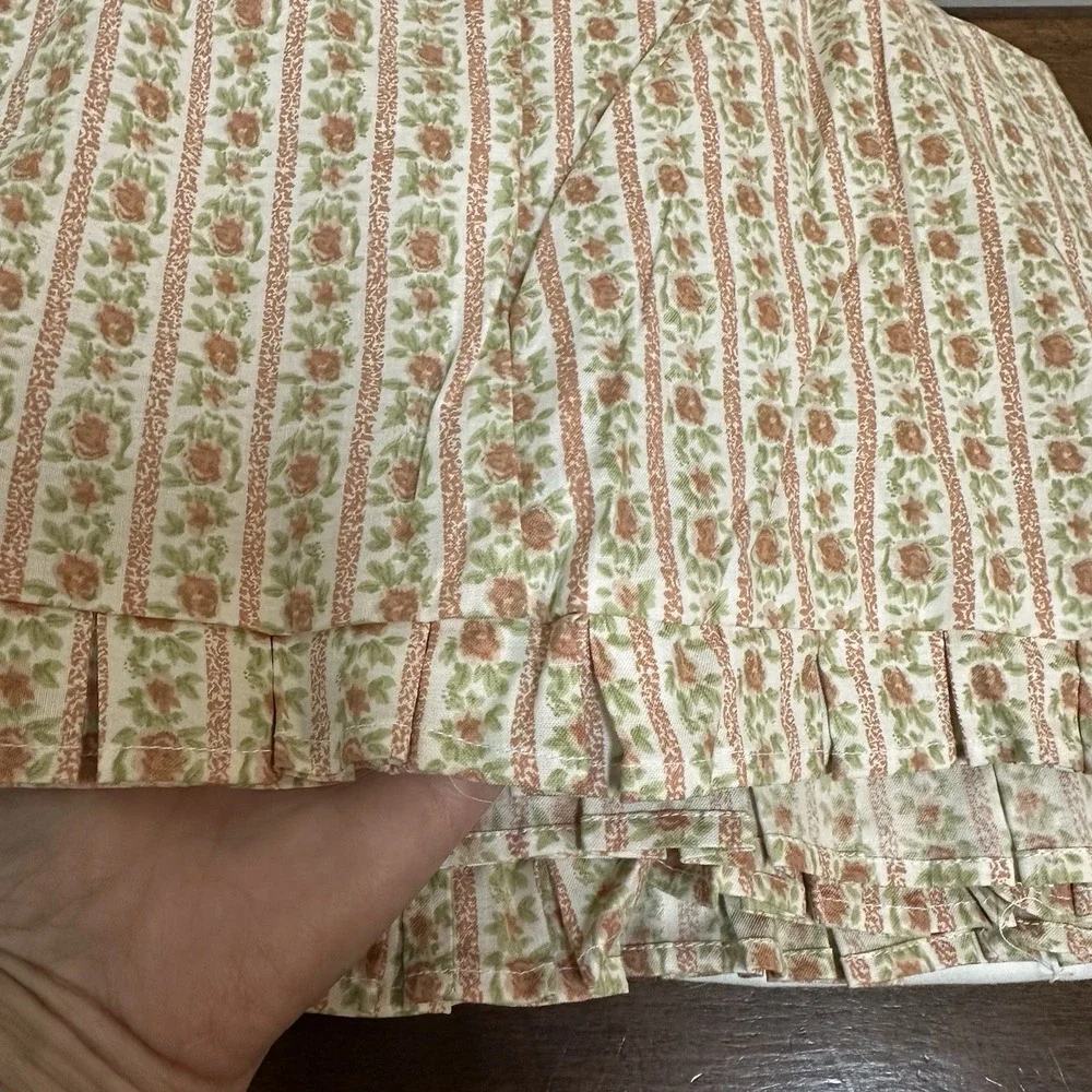 Vintage JC Penney Dainty Cottage Floral Bed Skirt Dust Ruffle Pleated NEW